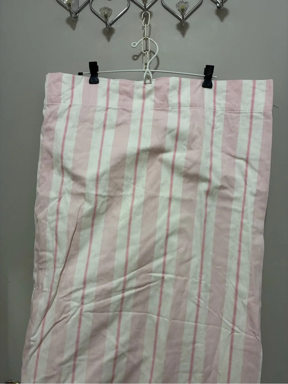 Pottery Barn Kids Pink and White Striped Drapes